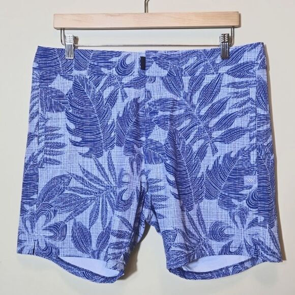 Rhone 7" Point Break Board Short in Blue Palm Men's Size 34 Velcro Tie Swim - Picture 11 of 12